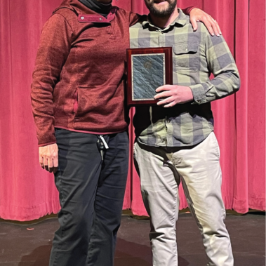 Business Person of the Year - Doris Behnke (left) of Turkey Point Vineyard (award presented by Neil DeMatt (right))
